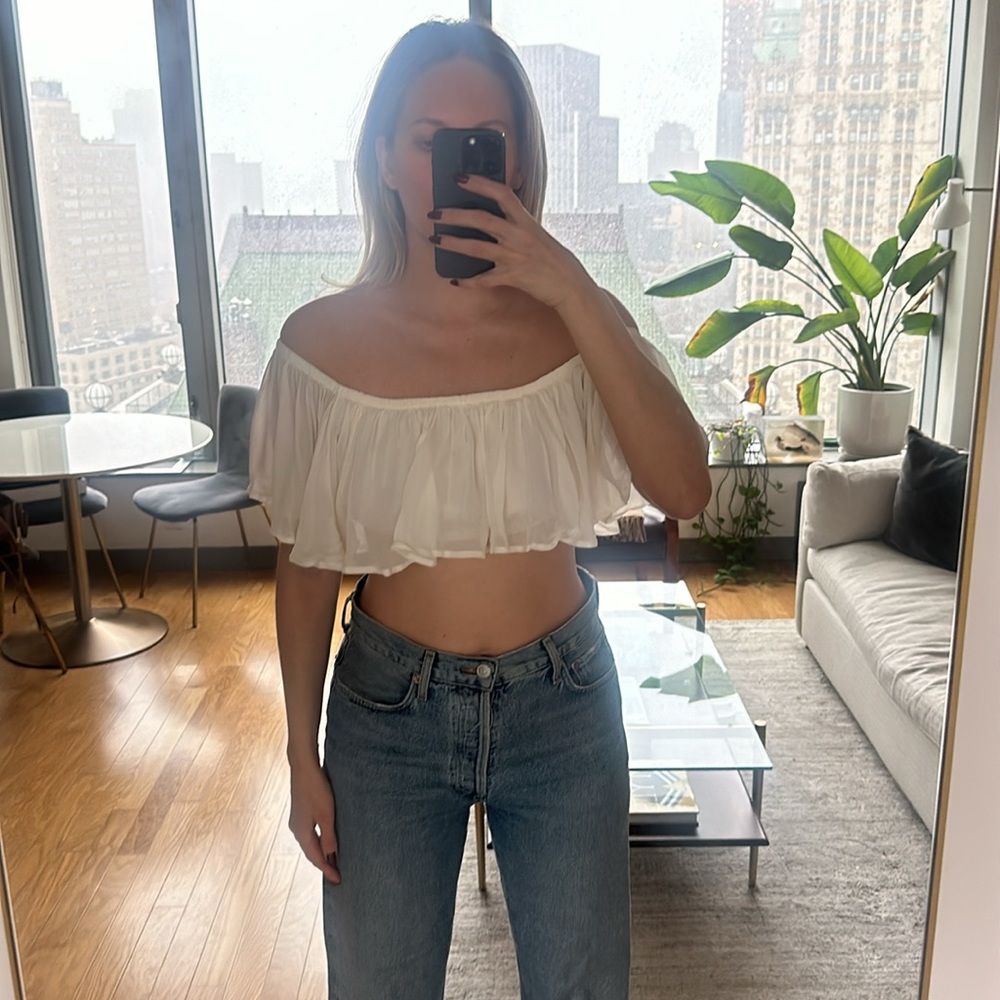 Reformation Butterfly Crop Top Size Small